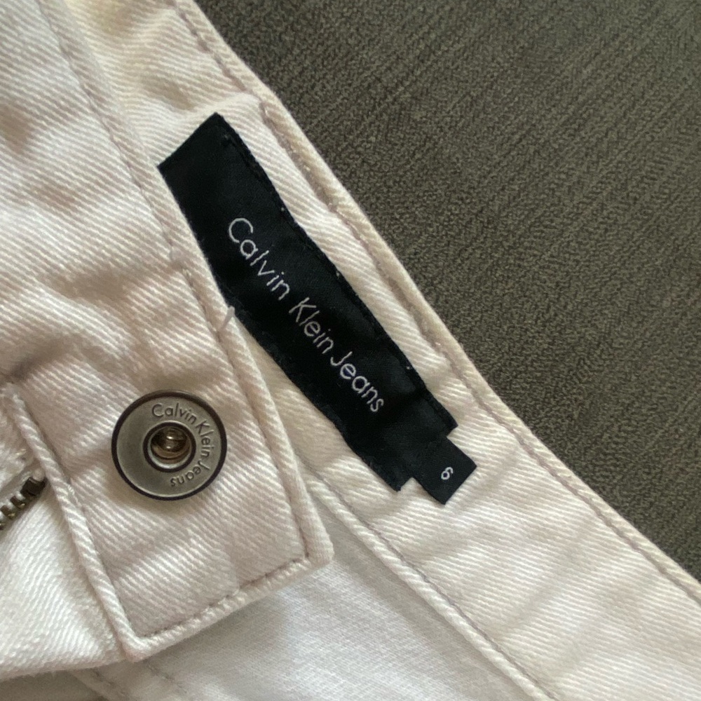 White CK Jean Shorts